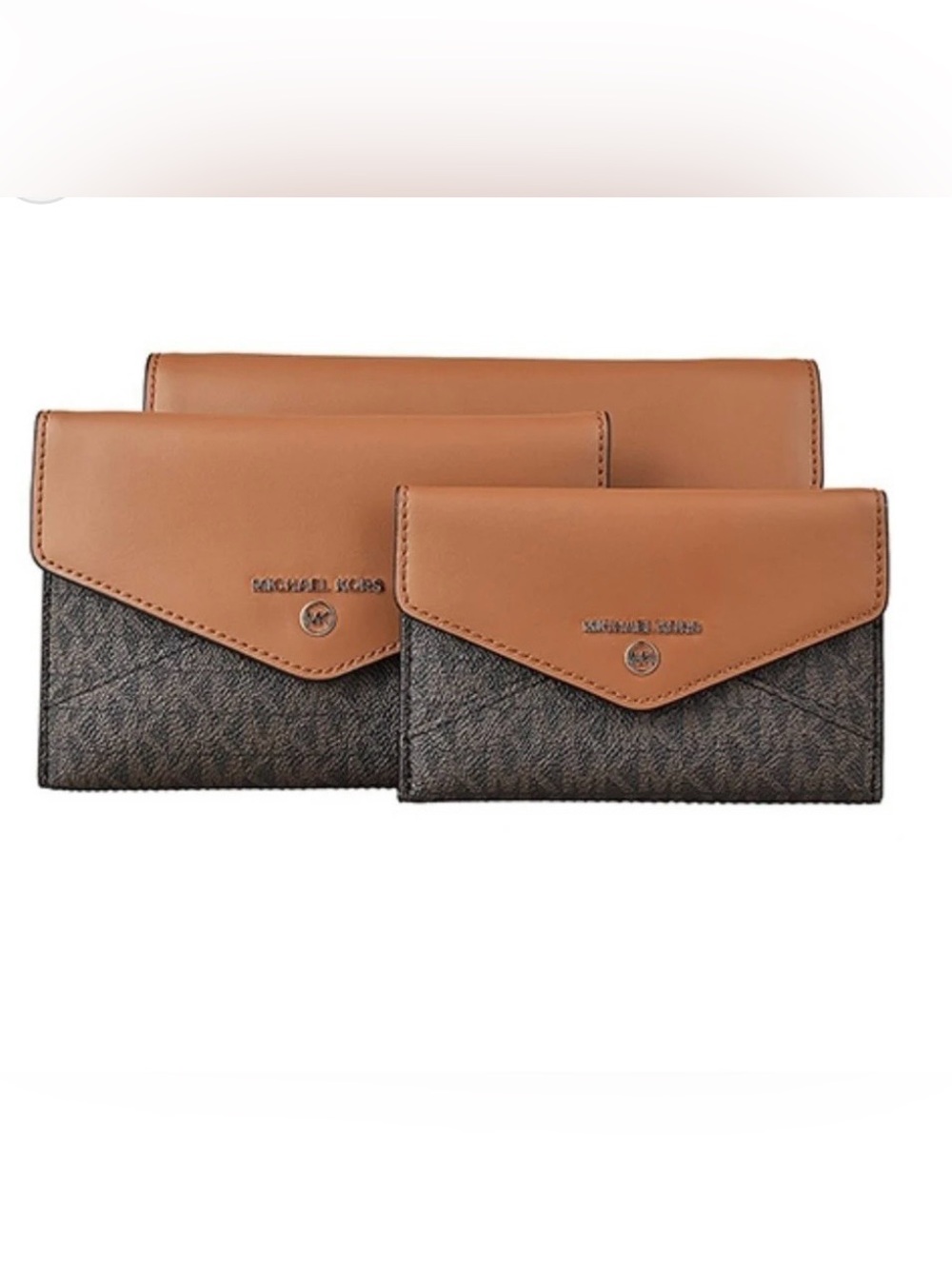 Michael Kors Jet Set 3-in-1 Envelope Pouch Set (Multi Brown)